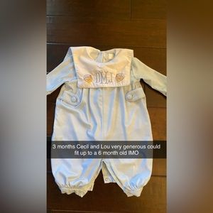 Cecil and Lou Thanksgiving outfit 3 months Only worn once monogram DMJ